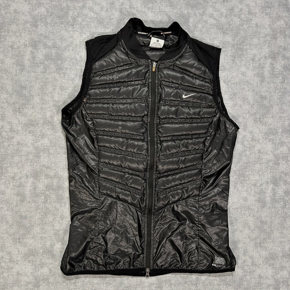 Nike AeroLoft 800 Down Running Vest 546673-010 Black Goose Down Packable wms M